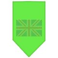 Unconditional Love British Flag Rhinestone Bandana Lime Green Small UN759610